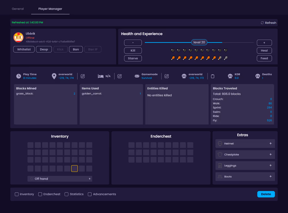 StashrNode live player manager